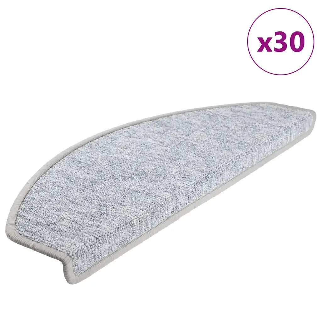 Tappetini per scale 30 pz 65x24x4 cm Grigio chiaro Semicircolari Grandi 3365752