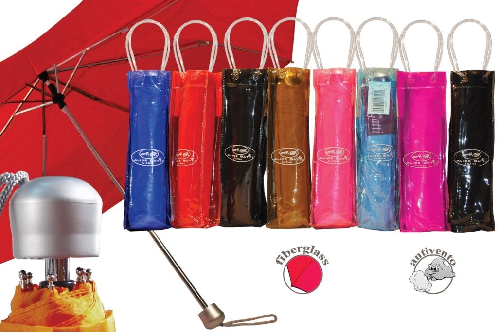 1 Pezzo Ombrello da Pioggia Mini Lusso con Borsetta 8 Colori
