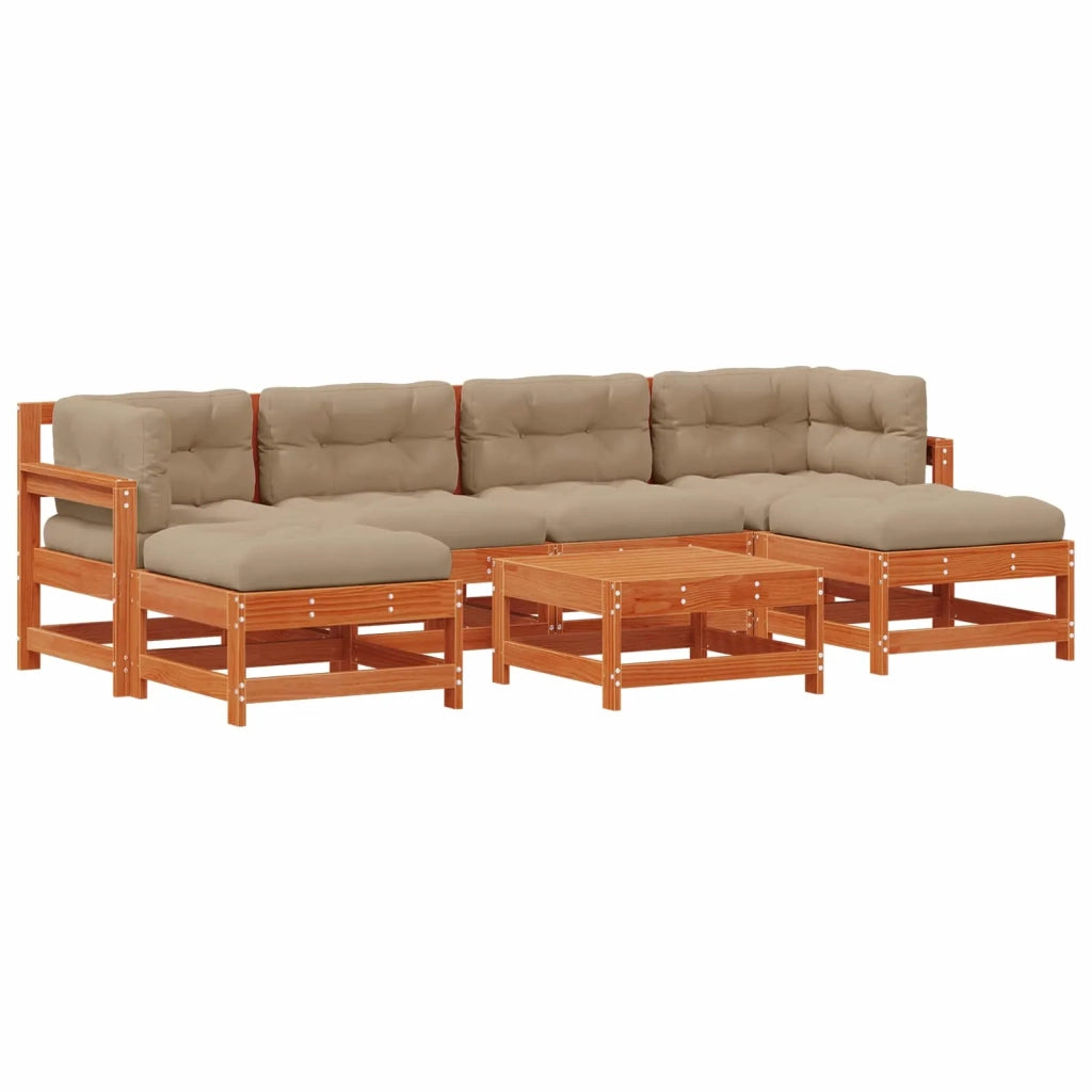 Set Lounge da Giardino 7 pcs Marrone Cerato