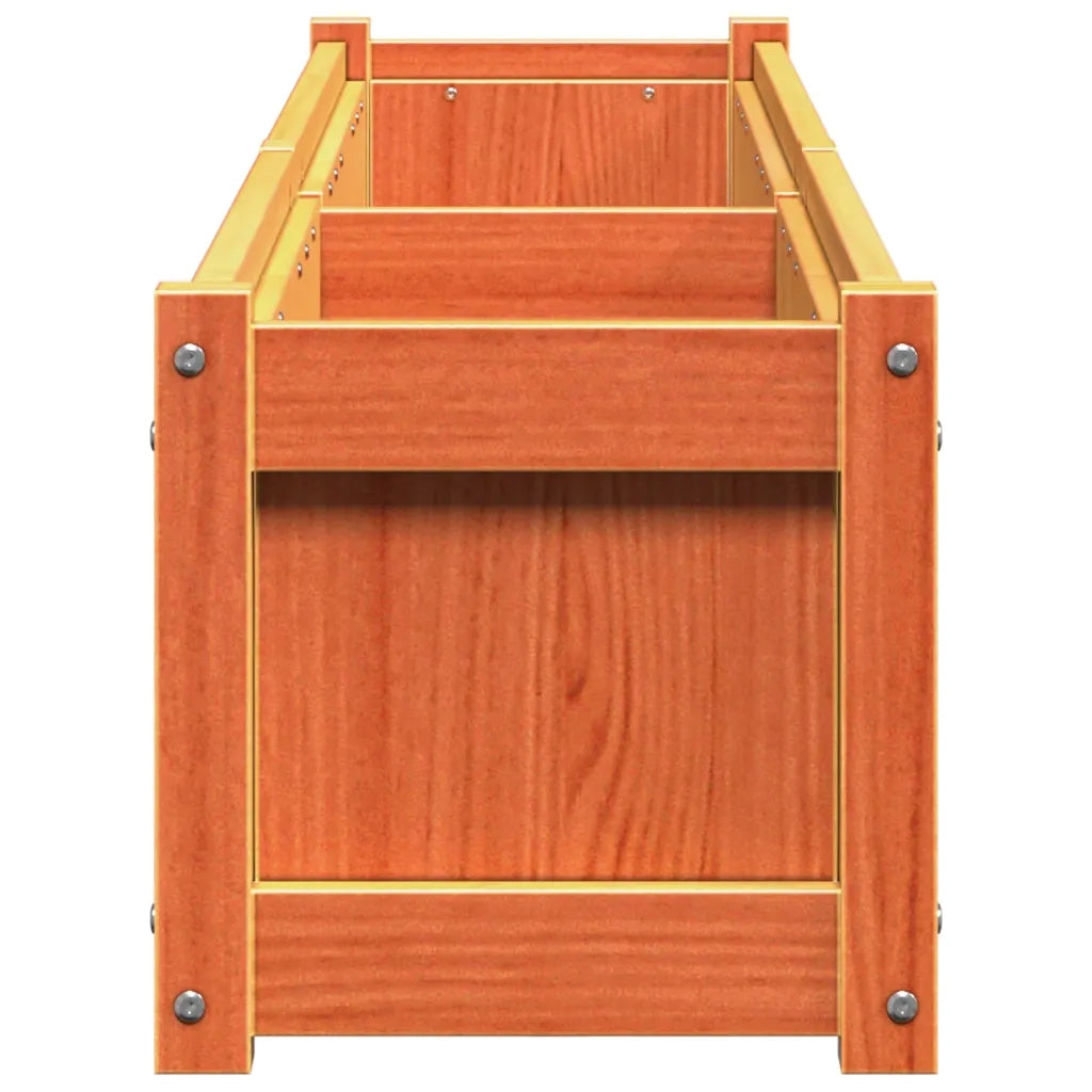 Fioriera Giardino-Vaso da Esterno-Contenitore per Piante Marrone Cera 180x31x31 cm Legno Massello Pino