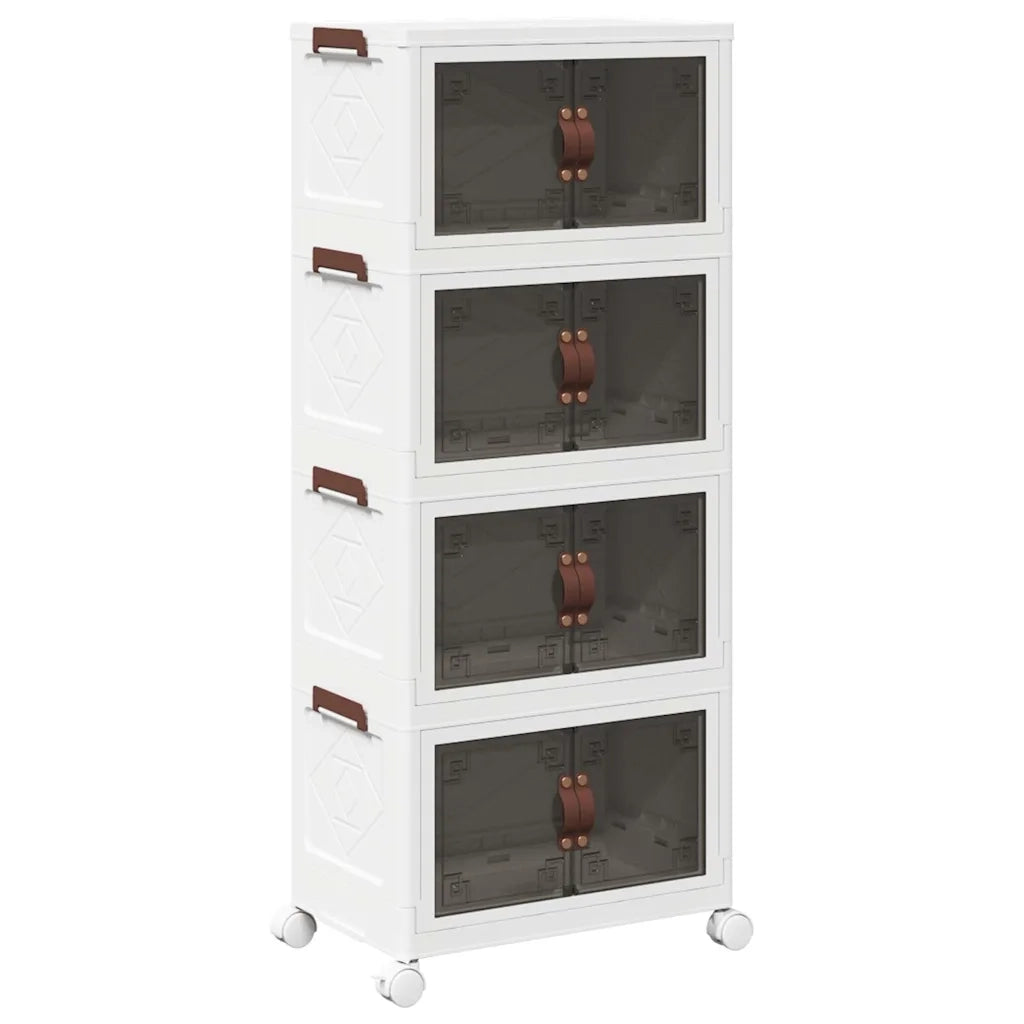 vidaXL Scatola Portaoggetti con Ruote 4 Livelli 28 L 48x29,5x112,5 cm