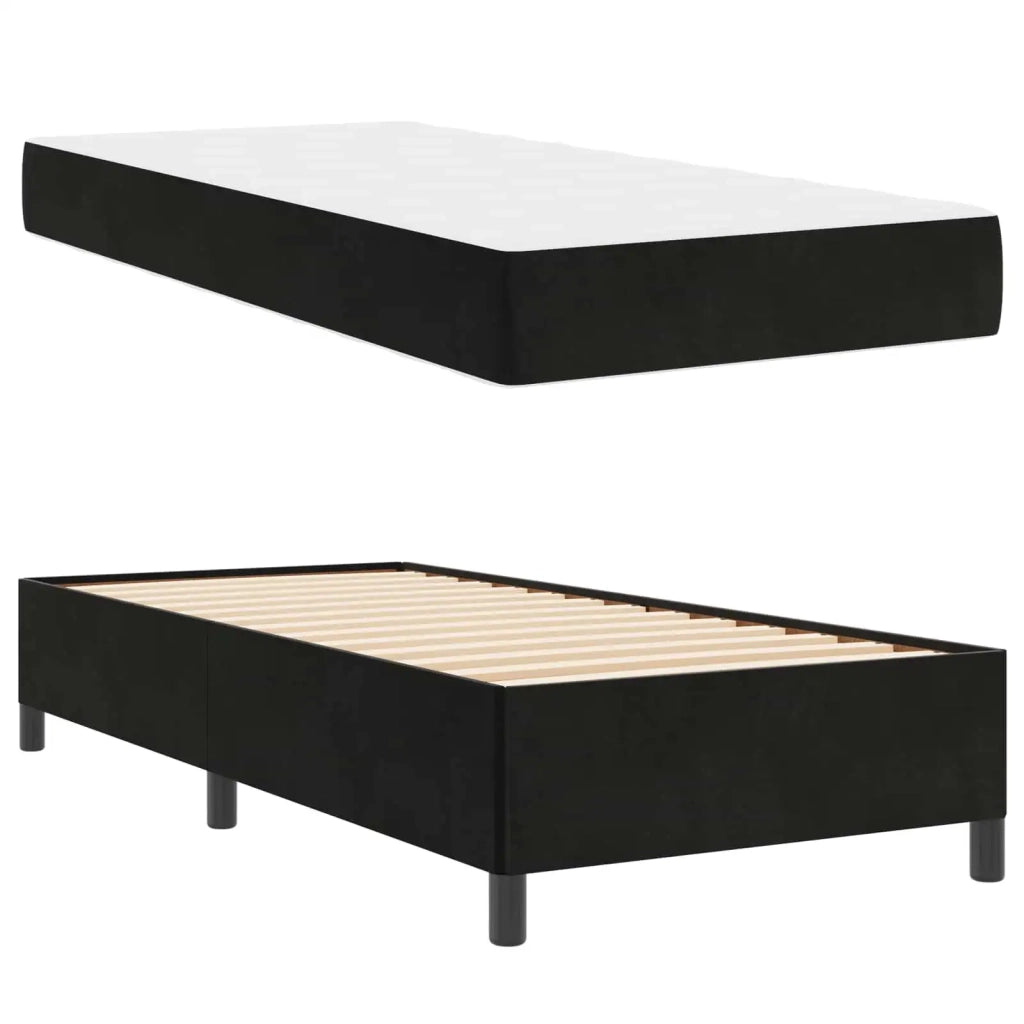 Struttura del letto con materasso Nero 80 x 200 cm Tessuto 3399026