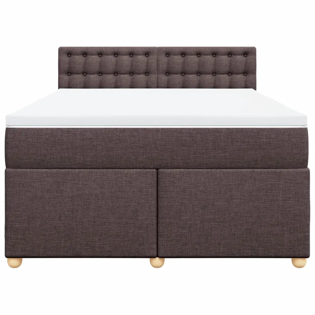 Giroletto a Molle con Materasso Marrone Scuro 160x200cm Tessuto 3289048