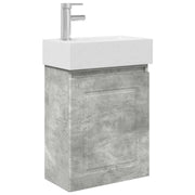 Mobile Bagno | Armadio da bagno con rubinetto Grigio Cemento 45,5 x 22,5 x 84 cm