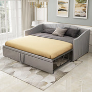 DIVANO LETTO Estraibile 90/180x200 cm Velluto Grigio con rete a doghe