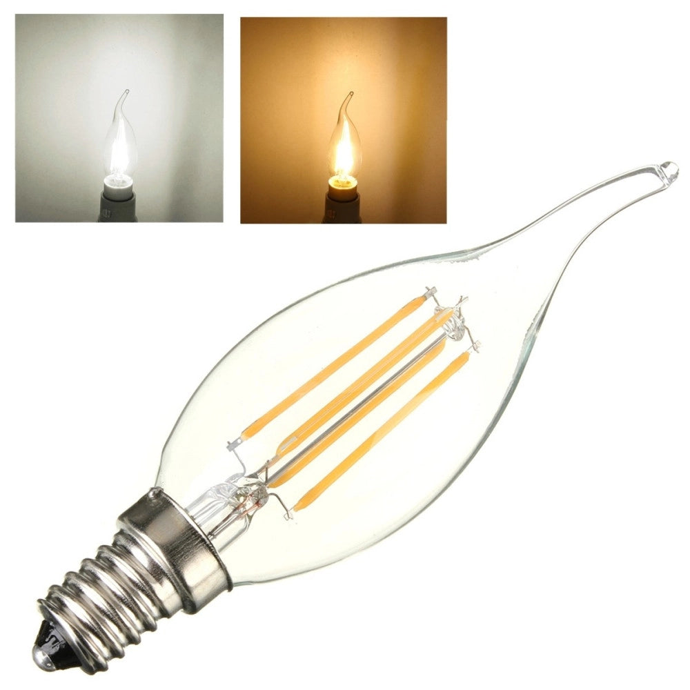 Trade Shop - Lampada Filamento Led E14 Luce Fredda Calda 4 W Fiamma Led Filament -