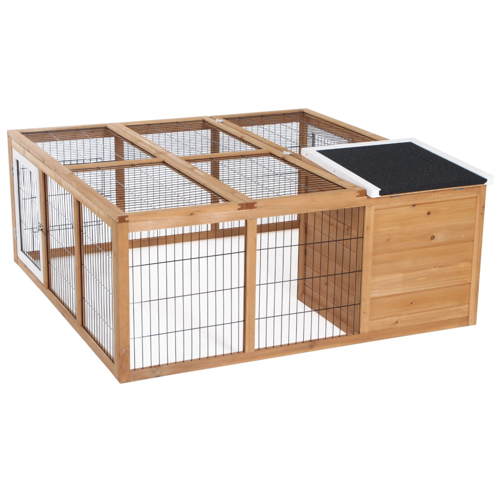 Recinto per Animali Domestici con Tetto Aprile ¨C zephmum ¨C 123x120x52 cm, Marrone
