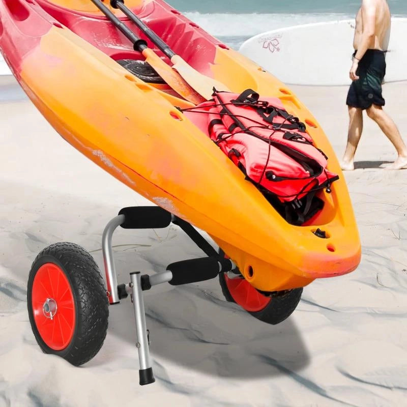 CARRELLO PER KAYAK PIEGHEVOLE PNEUMATICI 25CM ADATTO A TUTTE LE SUPERFICI