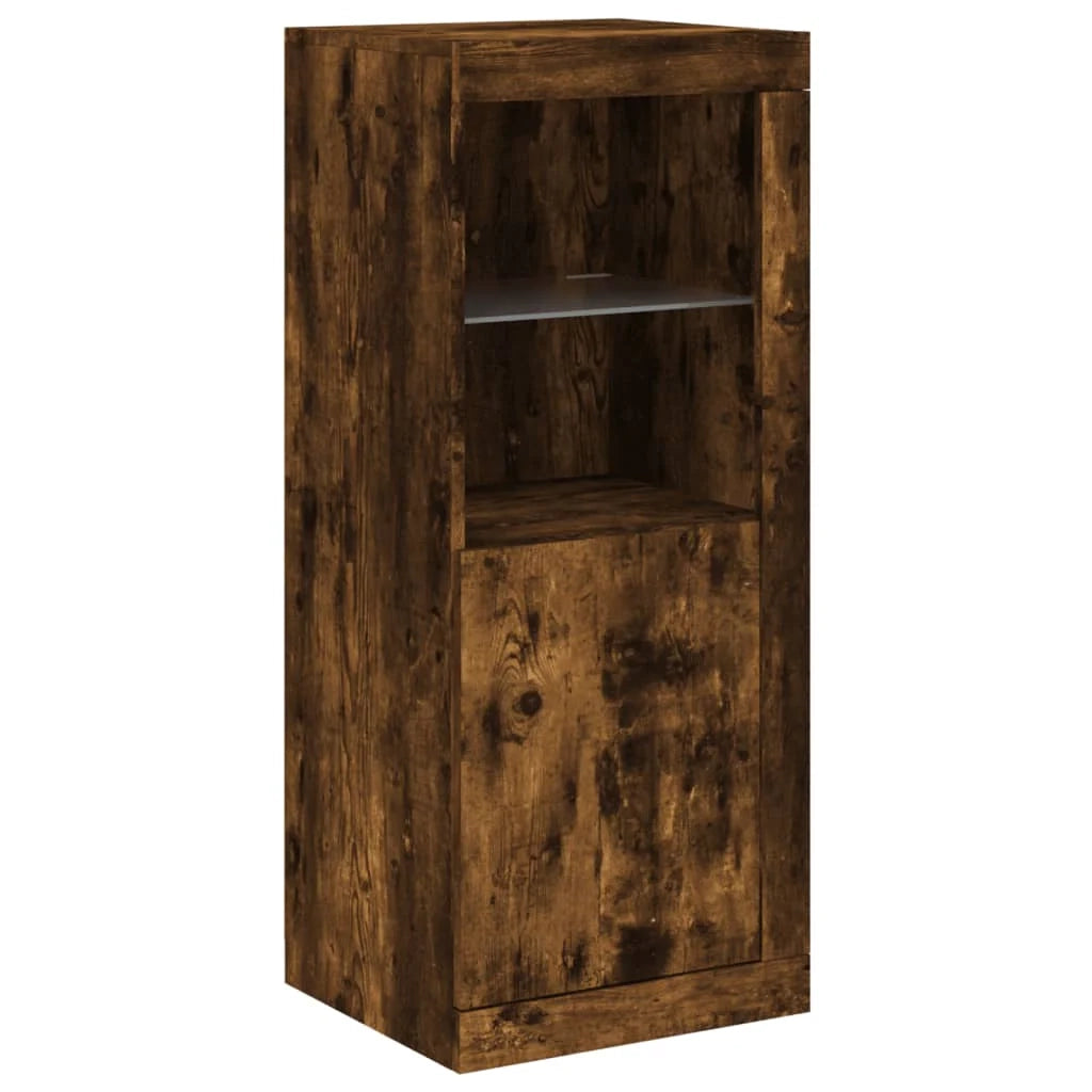 Credenza cassettiera armadio mobile contenitore organizer per cucina soggiorno salotto con luci LED 41 x 37 x 100 cm marrone 02_0029883