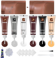 Kit di riparazione di pelle 6 colori - Riparazione di pelle - Filtro di riempimento liquido - Adatto per mobili - 20 ml per colore - Riparazione semplice - Riparazione di pelle