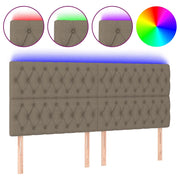Testiera | Testata a LED tortora 200x7x118/128cm in Tessuto