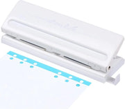 Mini-perforatrice - 6 fori - per diversi formati di carta - bianca