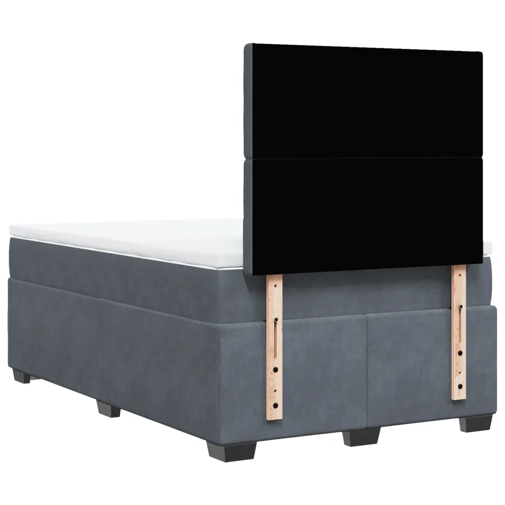 Giroletto a Molle con Materasso Grigio Scuro 120x190 cm Velluto 3290871