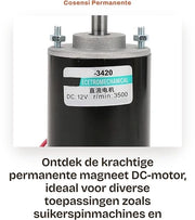 Motore elettrico permanente magnetico DC - Alta velocità - Bassa emissione di rumore - Motore elettrico miniaturizzato - 30W 12V - Adatto per applicazioni meccaniche
