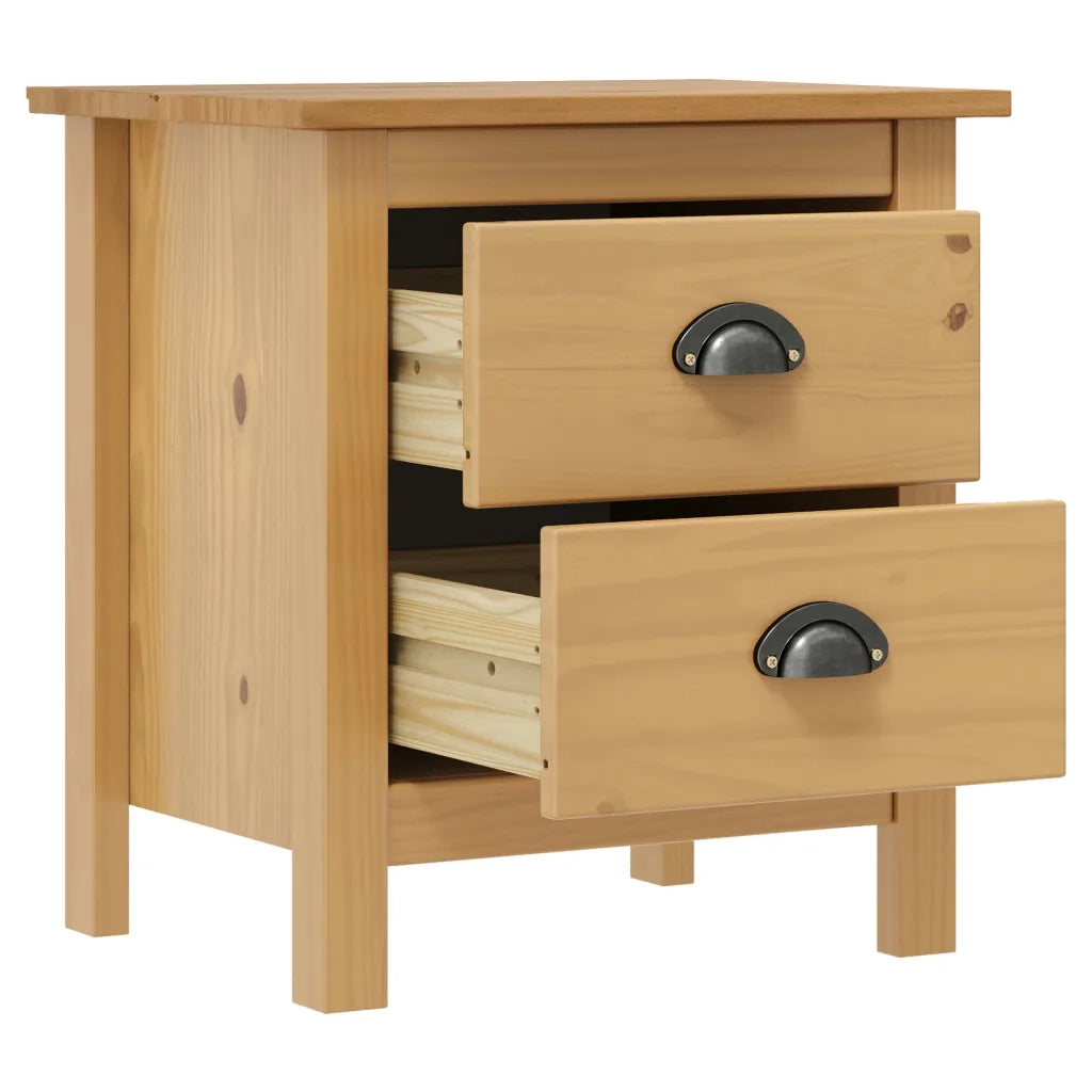 vidaXL Comodino Hill 46x35x49,5 cm in Legno Massello di Pino