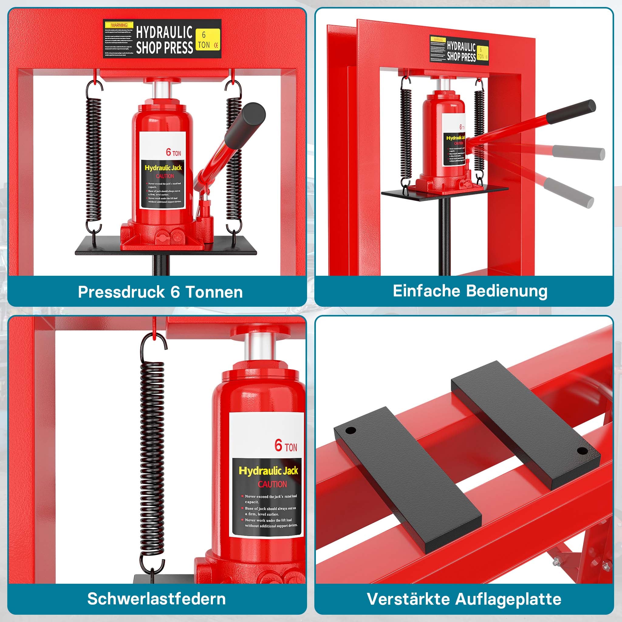 Pressa idraulica da officina 6t Pressa a telaio per cuscinetti