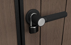 Casetta Box da Giardino 230x223,8x246 cm Newton Plus 757/775 Doppia Opzione Montaggio in Resina Evotech+ Marrone