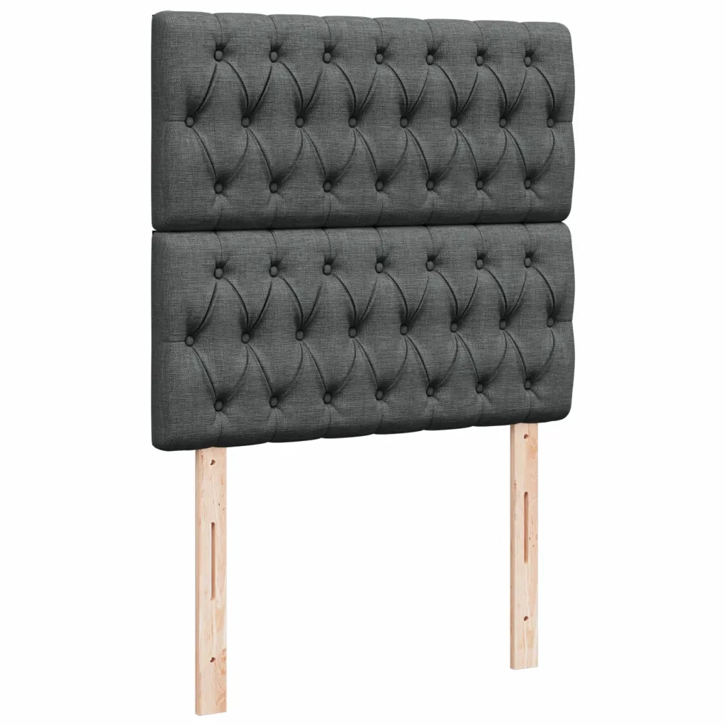 Letto singolo | Letto per adulti | Giroletto a Molle con Materasso Grigio Scuro 90x200 cm Tessuto