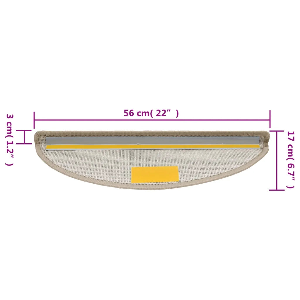 Tappetini per scale 10 pz 56x17x3 cm Talpa Semicircolari 149747
