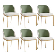 Sedia da pranzo con schienale ergonomico e piedi regolabili - in PVC; ferro e legno - verde