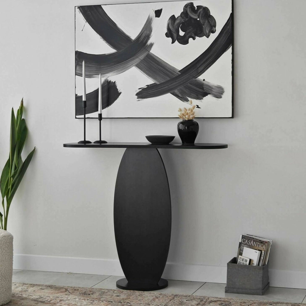 Consolle Assuntina, Tavolo multiuso, Mobiletto d'appoggio, Scrivania da corridoio, 100x30h81 cm, Antracite