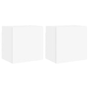 Mobili TV a Parete 2pz-Credenza TV-Console TV Bianchi 40,5x30x40 cm Legno Multistrato