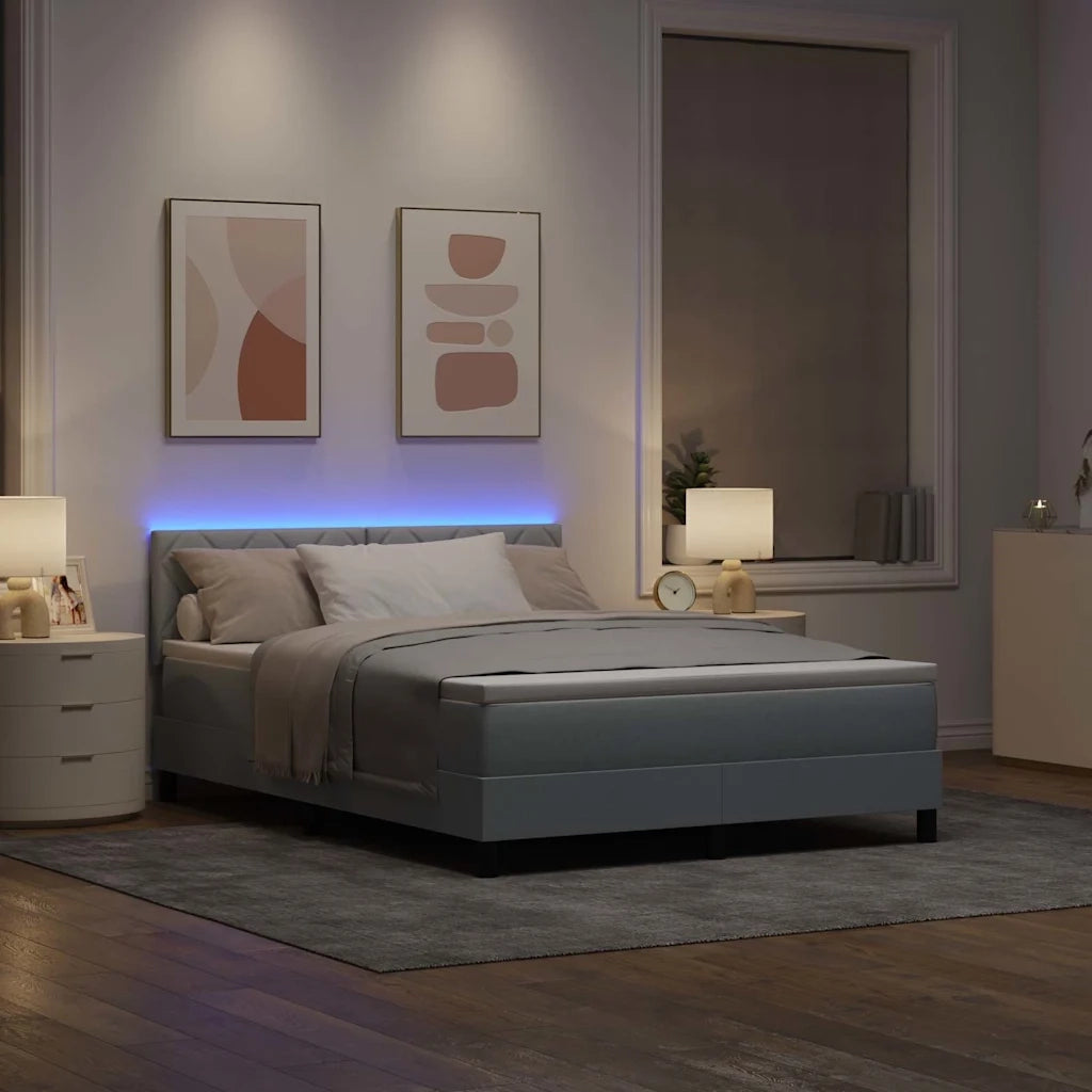 Letto a molle con materasso Grigio chiaro 140 x 190 cm Tessuto 3342282