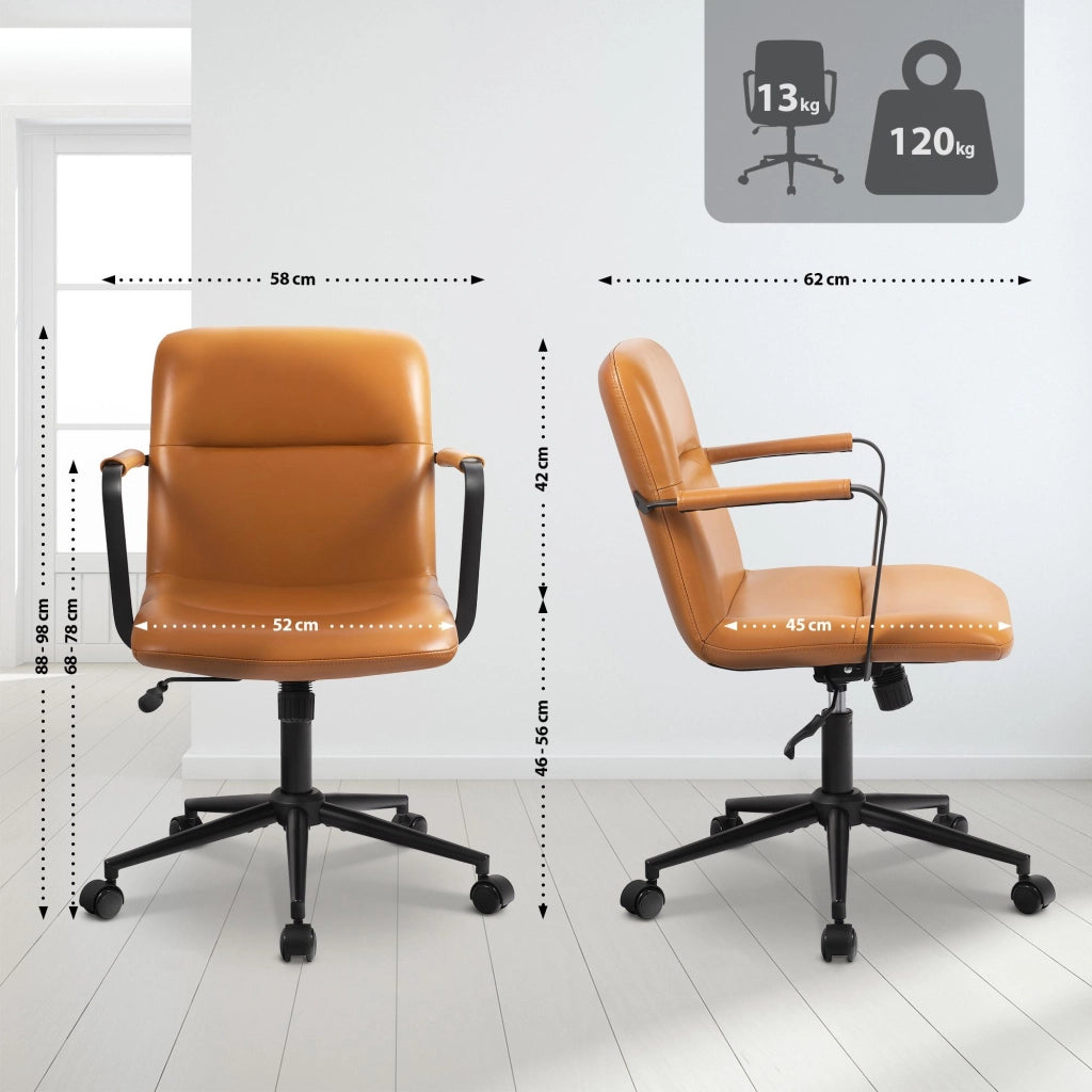 Sedia da ufficio Hilda in vera pelle 2