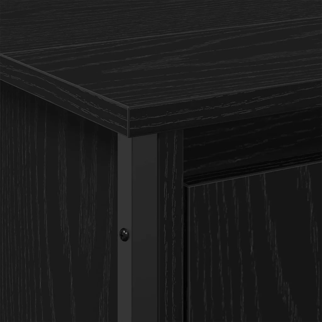 Armadio per Lavabo da Bagno Rovere Nero 91 x 35 x 60 cm 869182