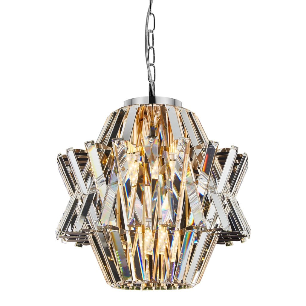Lampadario cristallo glamour cromato Crown 4xE14 Milagro