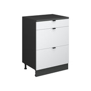 Mobile per mansarda Rion Ondulazione bianca/Antracite 60 x 83.8 cm senza inclinazione con 3 cassetti Vicco