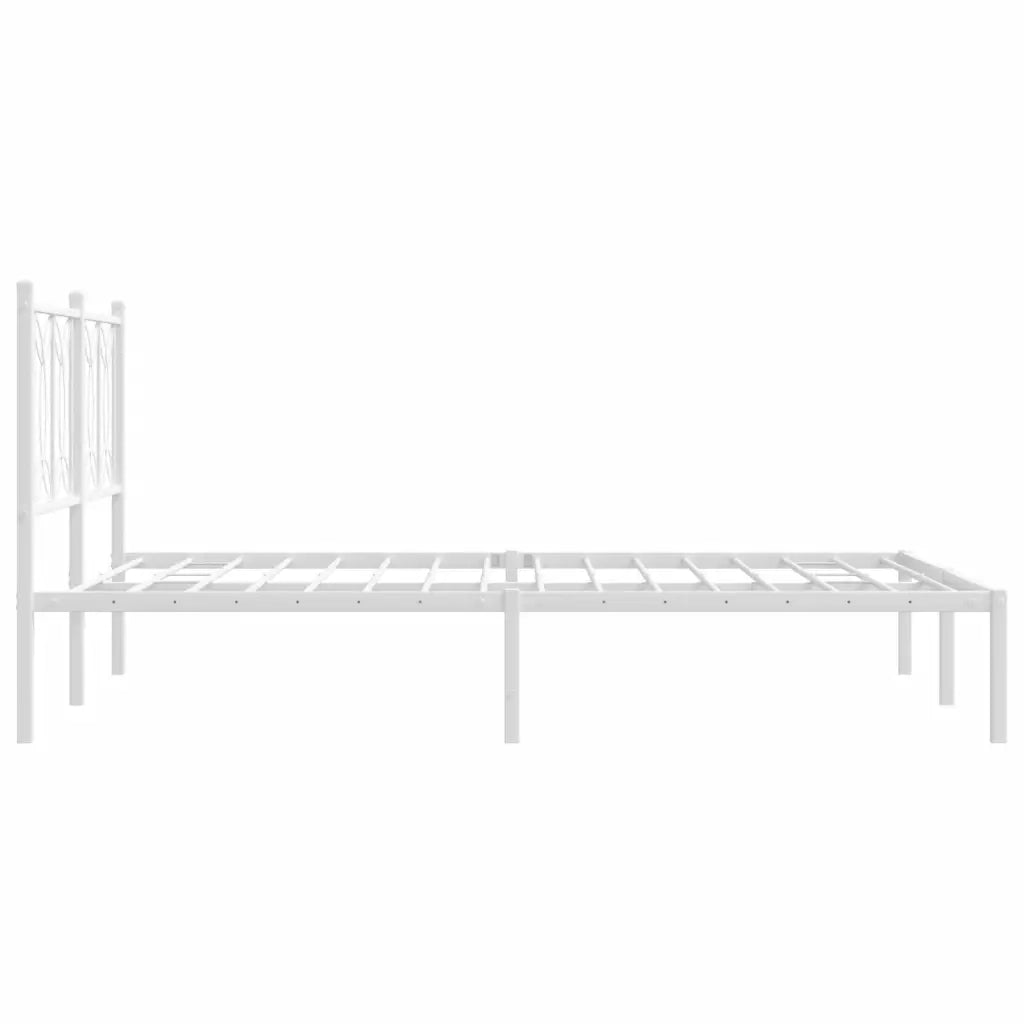 Giroletto con Testiera-Struttura Letto con testiera Metallo Bianco 140x190 cm 904594