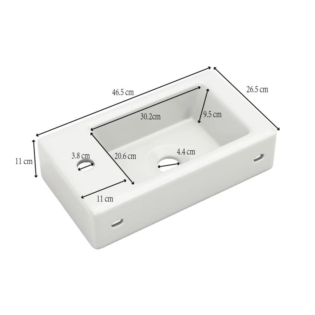 Mobile bagno bianco con lavabo in ceramica e anta soft-close