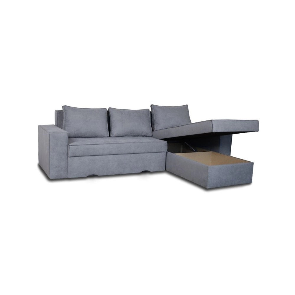 Divano con penisola contenitore reversibile grigio cenere Olymp-M Enjoy23