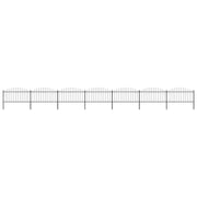 Recinzione da Giardino con Punta a Lancia in Acciaio 1172x150 cm Nero 277736