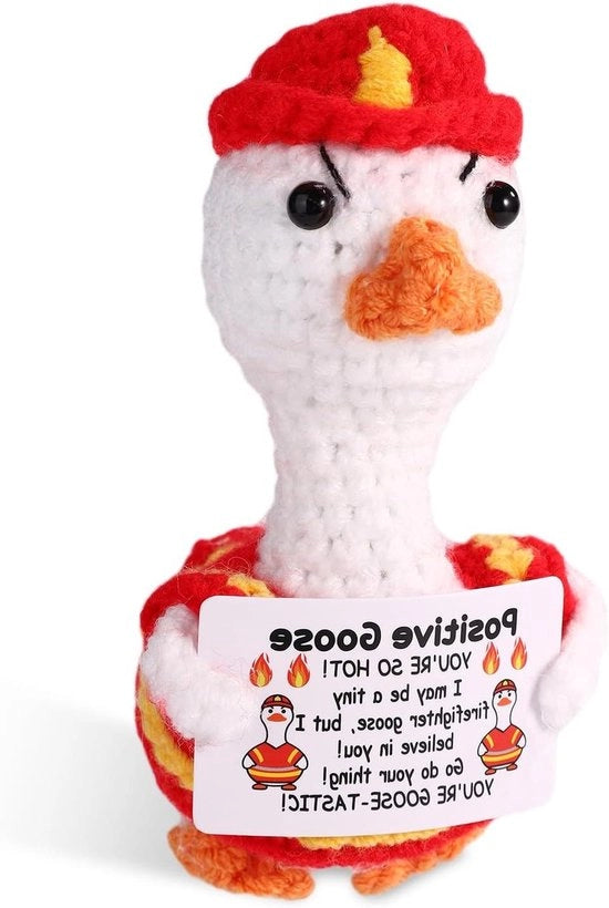 Gans Positiva con Messaggi Ispiratori - Supporto Emotivo - Decorazione per Casa e Ufficio - Regalo Divertente per Vigili del Fuoco