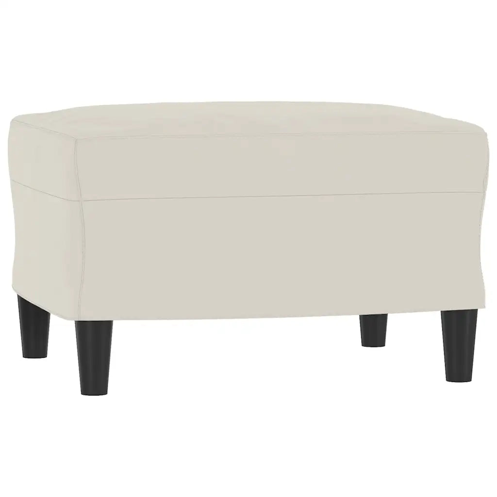 Poggiapiedi Crema 60x50x41 cm in Velluto cod mxl 74573