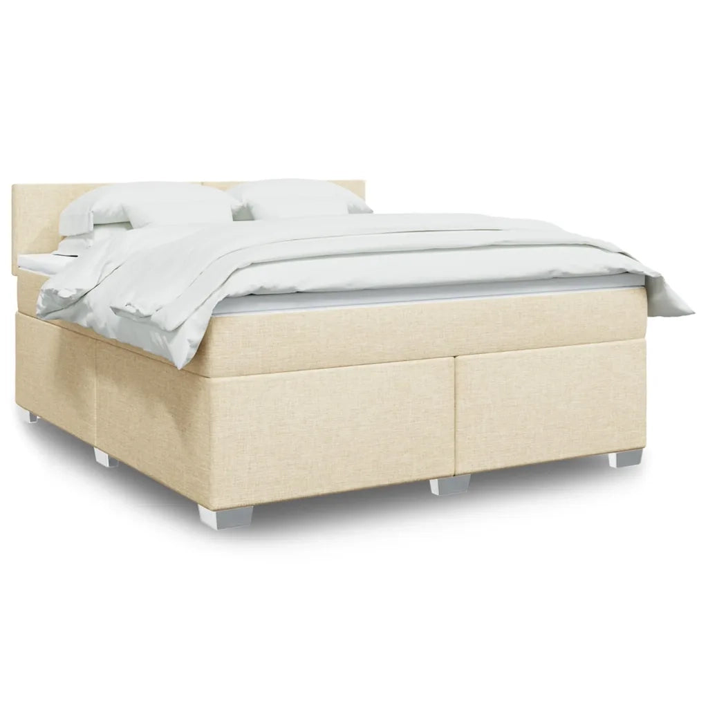 Giroletto a Molle con Materasso Crema 180x200 cm in Tessuto 3288265