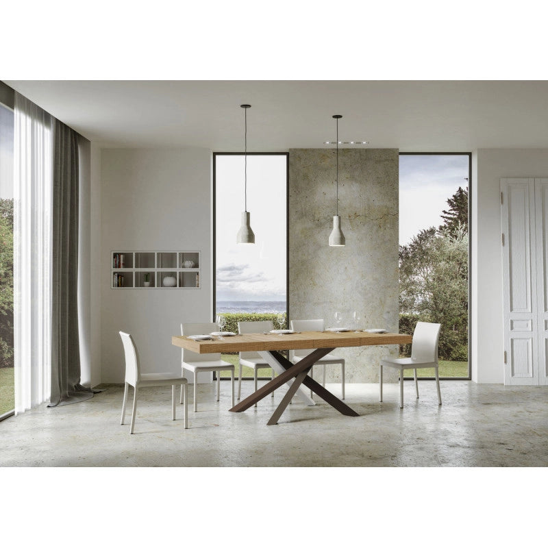 Tavolo allungabile 120/380x90 cm Volantis Premium telaio Multicolore 4/C - Quercia Natura
