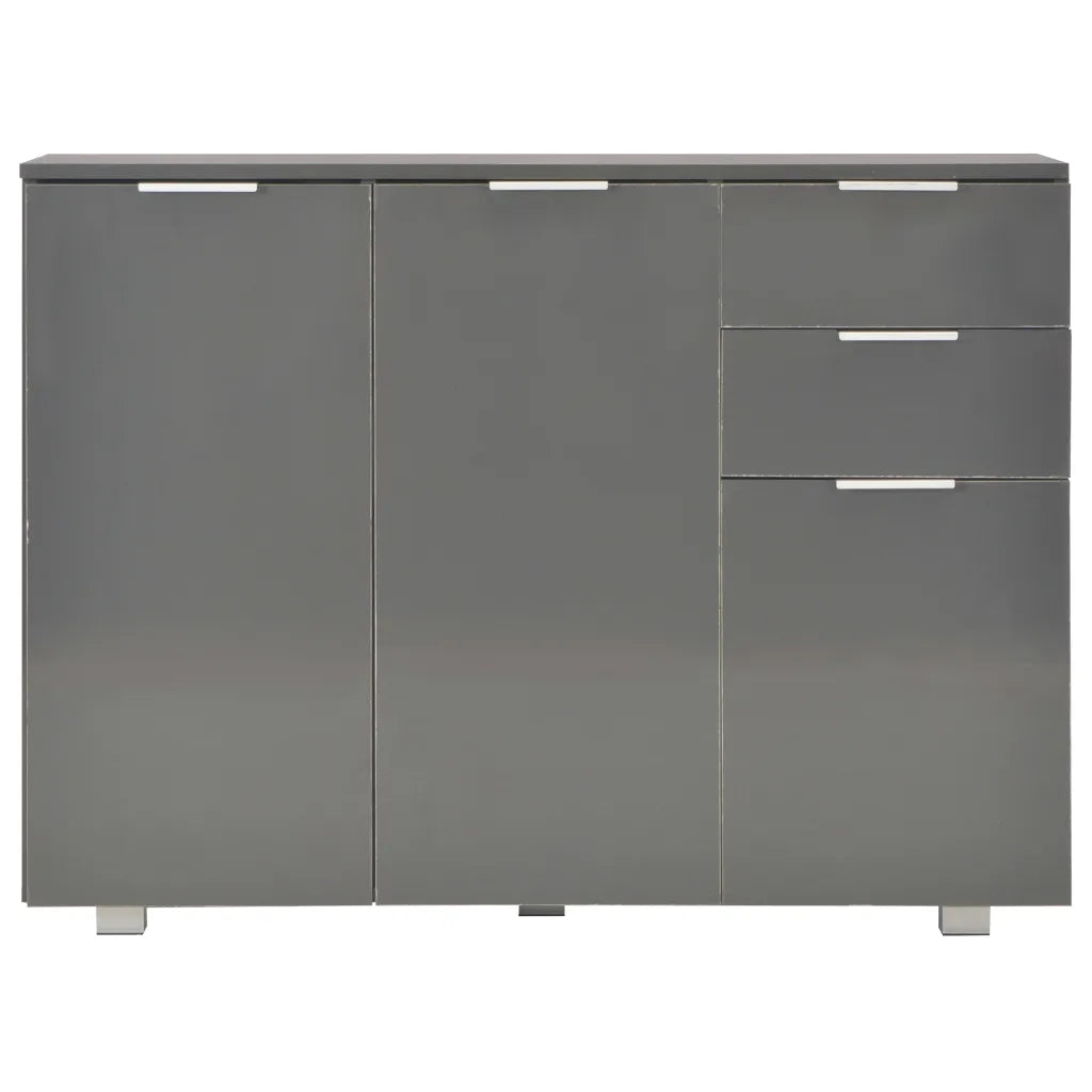 Credenza | Madia | Buffet da pranzo | Armadio da pranzo Grigio Lucido 107x35x80,5 cm