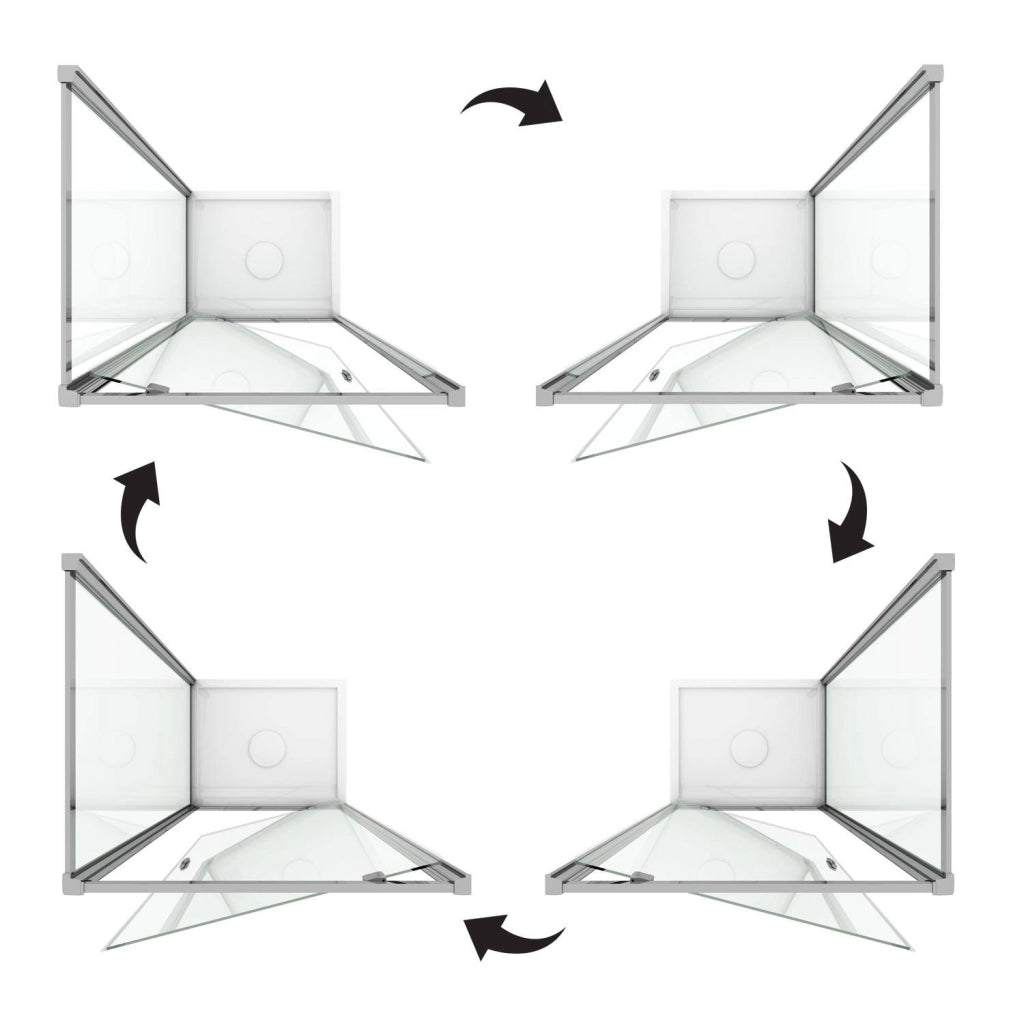 Box Doccia 70x70 AP. 70 CM H198 trasparente mod. Cristal Duo 1 Anta