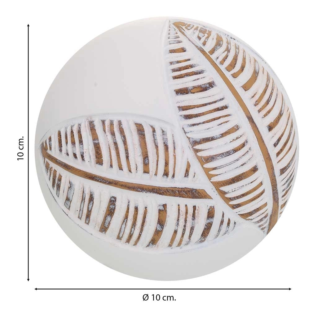 Sfera decorativa in poliresina bianca 10x10x10h