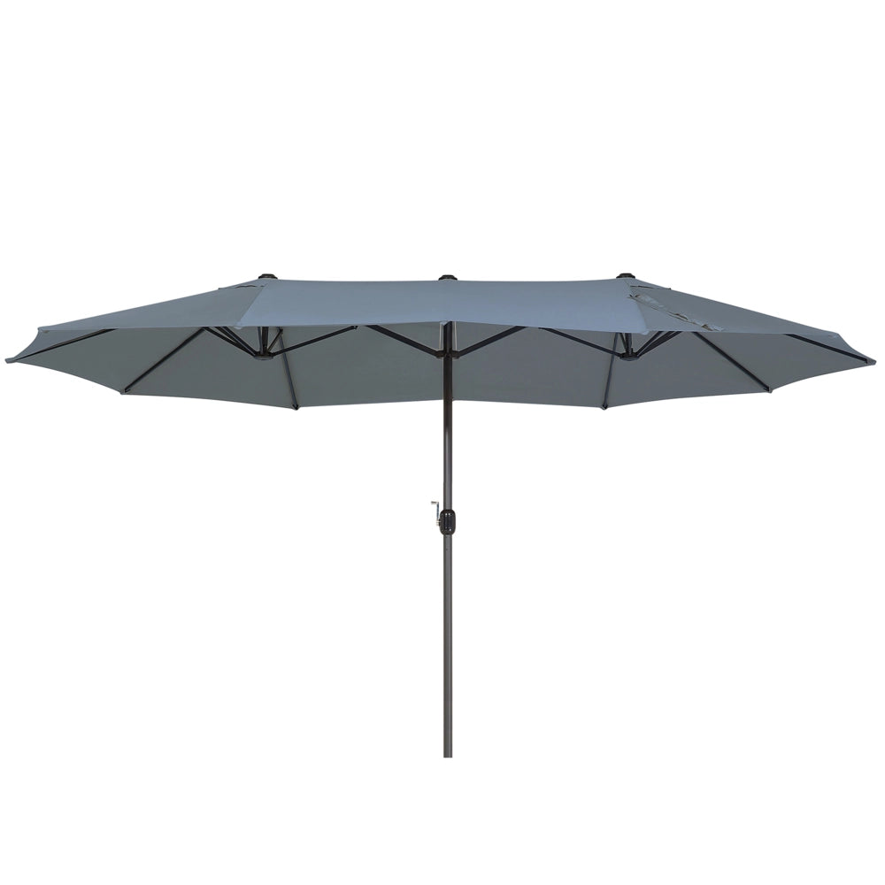 Ombrellone da giardino in tessuto grigio scuro alluminio 247 cm resistente agli agenti atmosferici