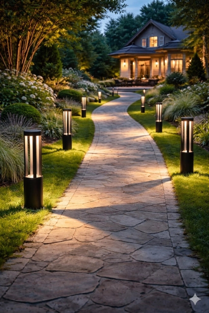 Lampioncino LED da Giardino 60 cm 12W 600LM Luce Naturale 4000K IP65 Paletto Luminoso da Esterno in Alluminio per Vialetti Giardino Cortile Illuminazione Moderna Nero