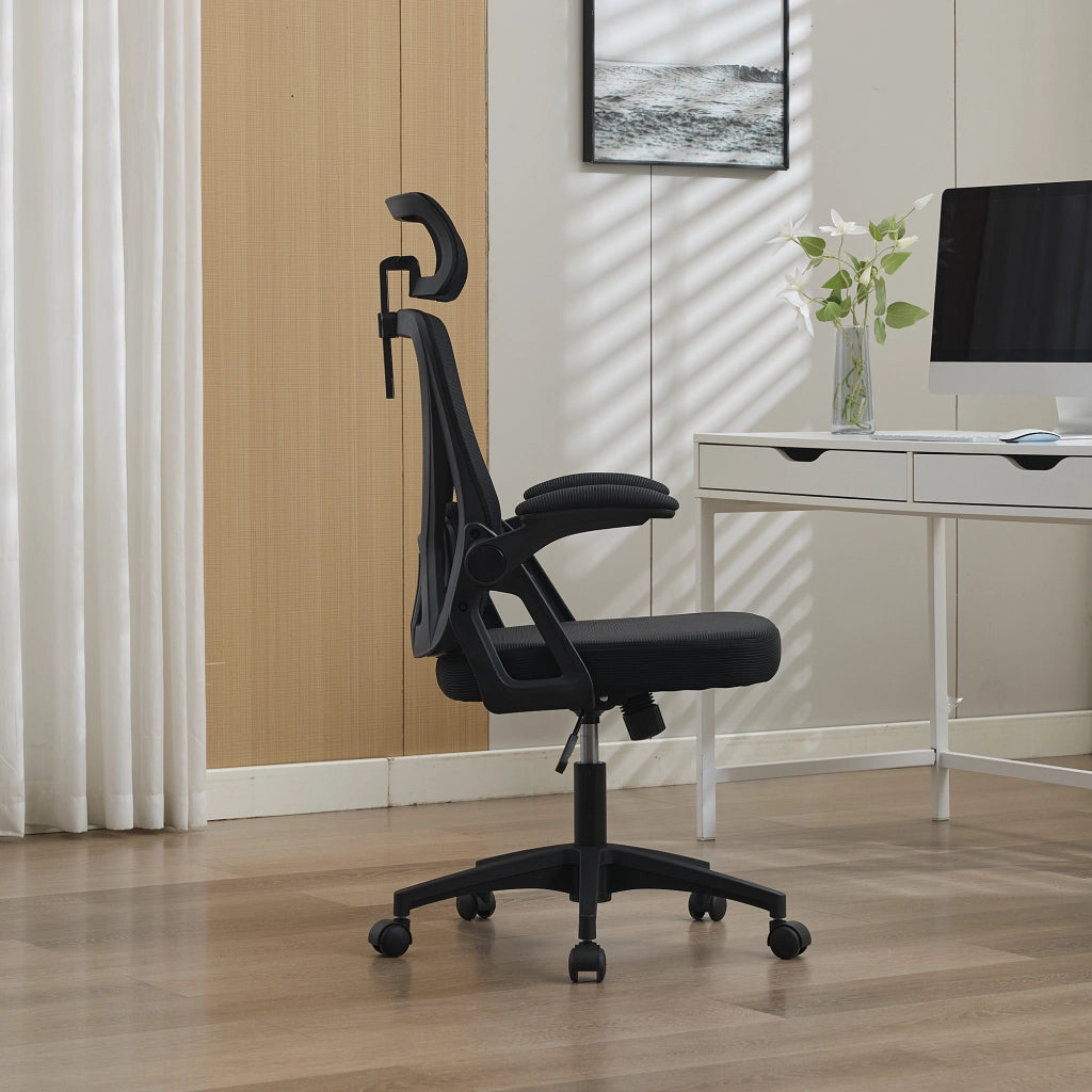Sedia ufficio ergonomica in rete traspirante con supporto lombare e poggiatesta regolabili