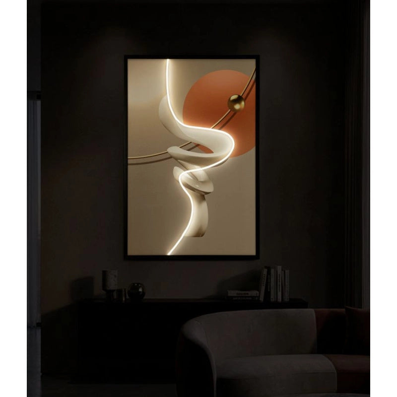 Stampa Con Led Su Tela Abstract -b- cm 80x4x120