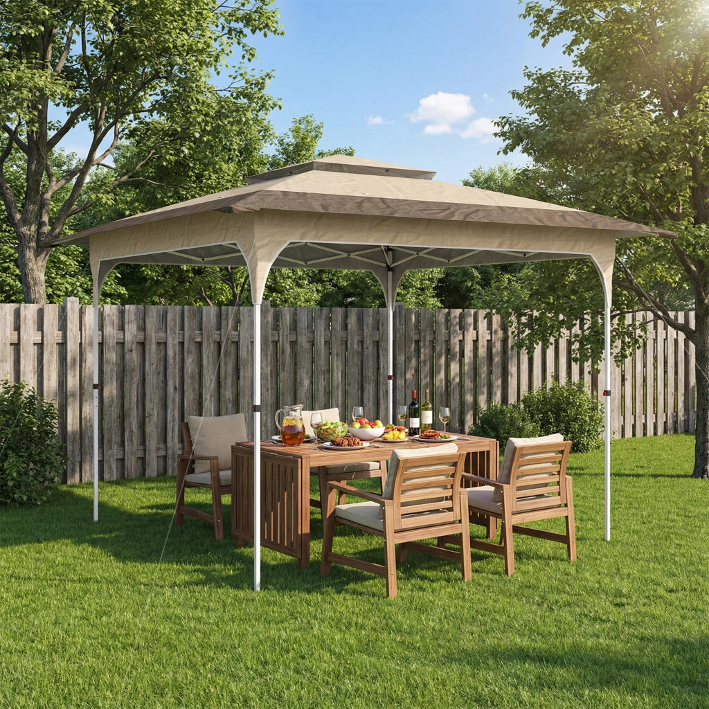 Tenda da giardino pieghevole ¨C zephmum ¨C caqui 3.5x3.5 m