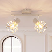 ZMH Faretto da soffitto 2 Luci Grigio E14 Metall Orientabile Moderni per Soggiorno Cucina Corridoio Senza Lampadina
