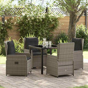 Set da Pranzo per Giardino 5 pcs Grigio polyrattan 3380954