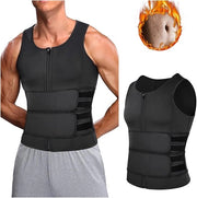 Abbigliamento sportivo per uomo, chiusura a doppia imboccatura, sottopancia, compressione sauna, assorbimento umidità, abbigliamento sportivo e fitness - Nero XXXL